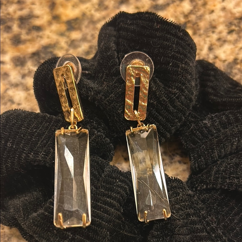 Drop Earrings with Rectangular Pendants